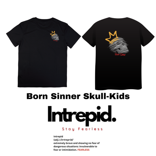 Born Sinner  Kids  Skull T-Shirt