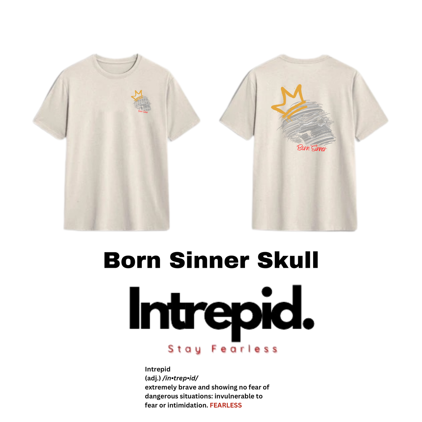 Born Sinner  Adult Skull T-Shirt